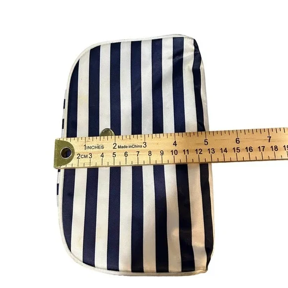 Christian Dior Vintage Navy/White Striped Makeup Bag - Picture 7 of 9